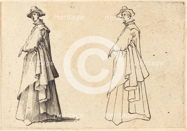 Lady in a Large Coat, c. 1617. Creator: Jacques Callot.