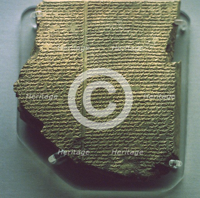 Cuneiform tablet relating part of the Epic of Gilgamesh, Neo-Assyrian, 7th century BC. Artist: Unknown