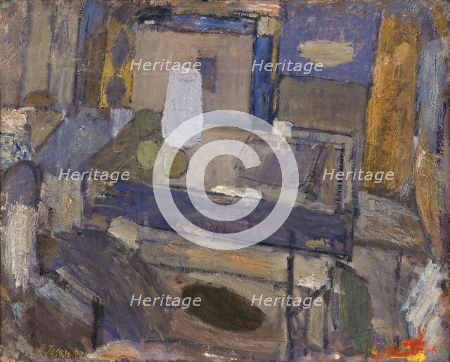 Still Life with Jar and Fruits, 1942. Creator: Immanuel  Ibsen.