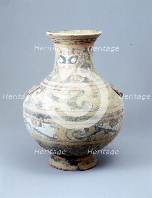 Pottery hu, Western Han dynasty, China, late 2nd century BC. Artist: Unknown