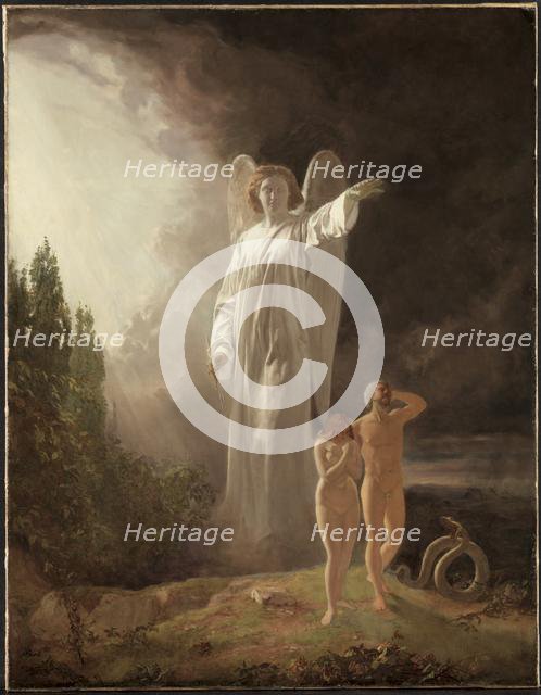 Expulsion of Adam and Eve, 1880s. Creator: John Faed (Scottish, 1820-1902).