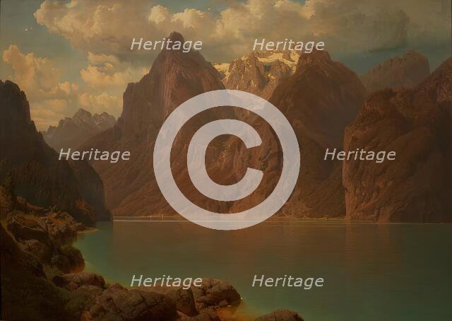 Lake Lucerne, 1858. Creator: Max Haushofer.