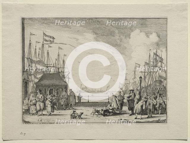 Port at Amsterdam, 1701. Creator: Ludolf Backhuysen (Dutch, 1631-1708); Ludolf Backhuysen (Dutch, 1631-1708).