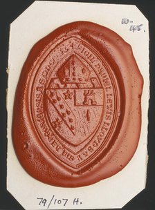 Seal impression: Bishop Lloyd of Bangor, 
1890-1899	. Creator: Unknown.