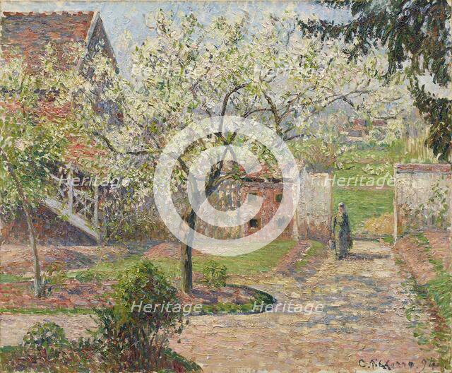 Plum Trees in Blossom, Éragny. The Painter's Home, 1894. Creator: Pissarro, Camille (1830-1903).