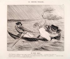 Les Canotiers Parisiens-Un Leger Grain, 1843. Creator: Honore Daumier.