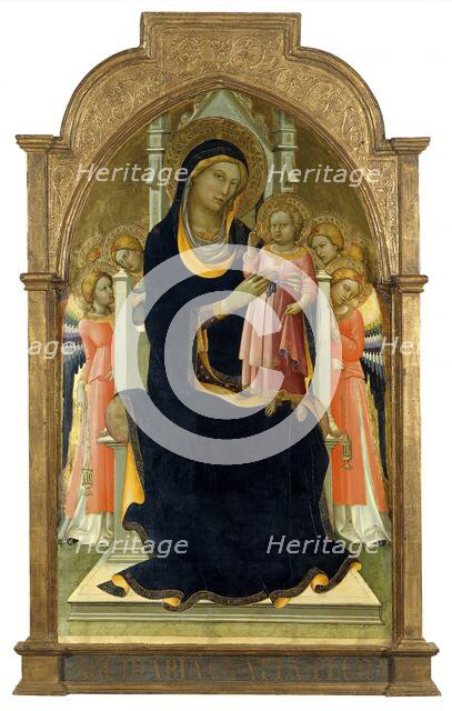 The Virgin and Child enthroned with six Angels, 1415. Creator: Lorenzo Monaco.