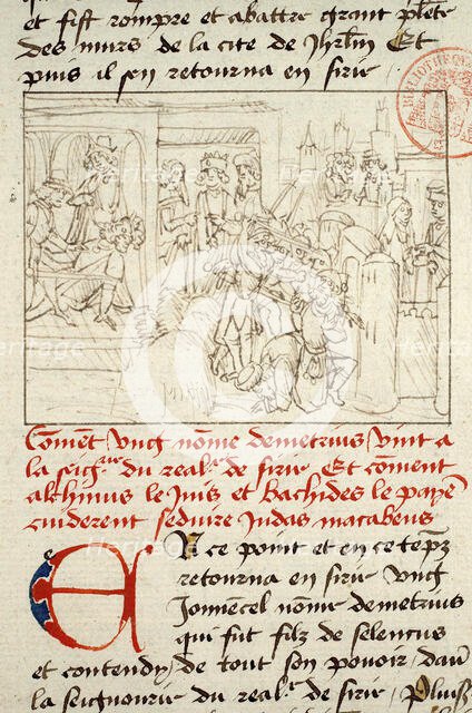 Massacre of the Jews by Bacchides, c1470-1480. Creator: Anonymous.