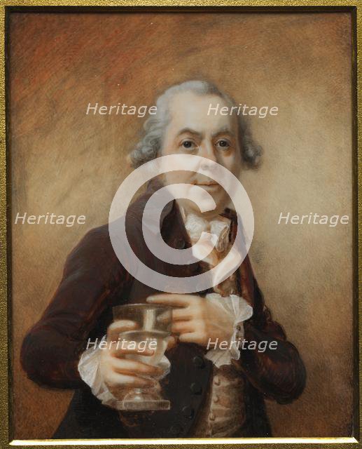 Portrait of a Man Holding a Glass, c. 1780s. Creator: Joseph Daniel (British, c. 1760-1803).