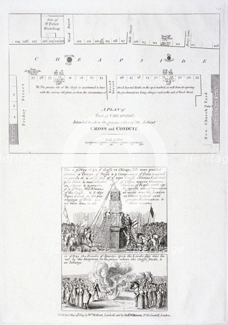 The destruction of the Cheapside Cross, London, 1809.  Artist: Anon