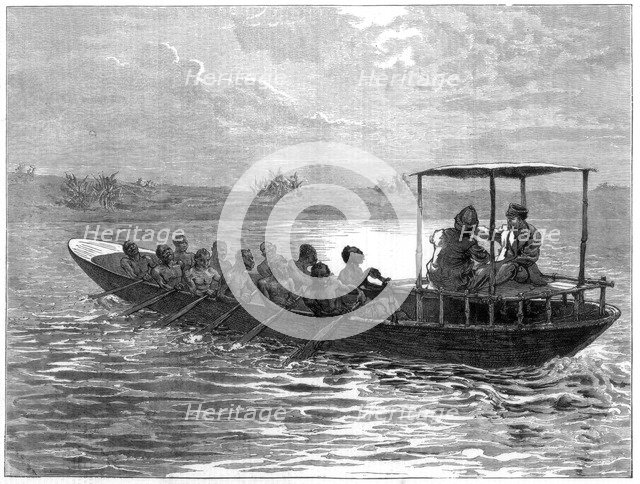 Livingstone and Stanley going from Ujiji to the Rusizi River, 1871. Artist: Unknown