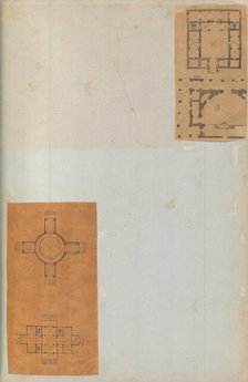 Page from a Scrapbook containing Drawings and Several Prints of Architecture, Int..., ca. 1800-1850. Creators: Workshop of Charles Percier, Workshop of Pierre François Léonard Fontaine.