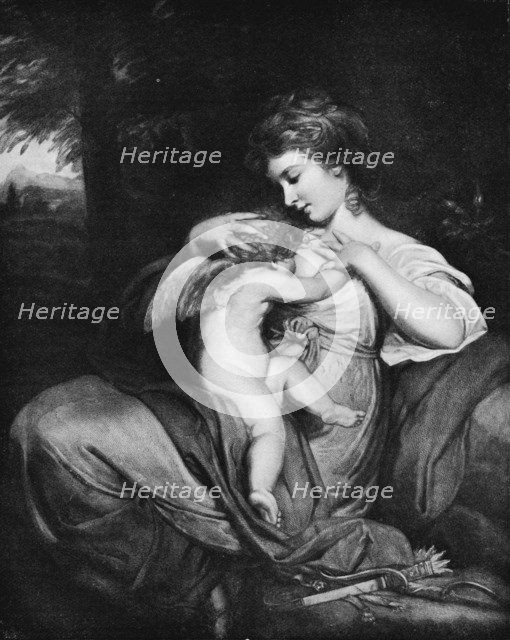 'Hope Nursing Love (Miss Morris as Hope Nursing Cupid)', c1770, (1912). Artist: Sir Joshua Reynolds.