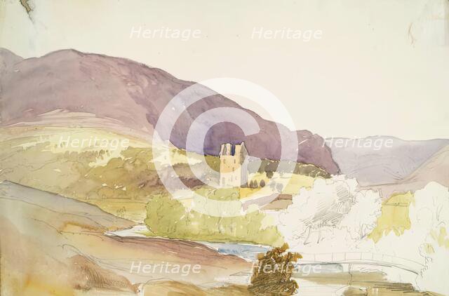 Landscape with Castle in the Middle Distance, c1840s. Creator: John Phillip.