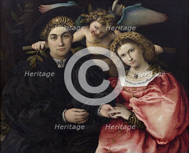 Portrait of Marsilio Cassotti and His Bride Faustina. Artist: Lotto, Lorenzo (1480-1556)