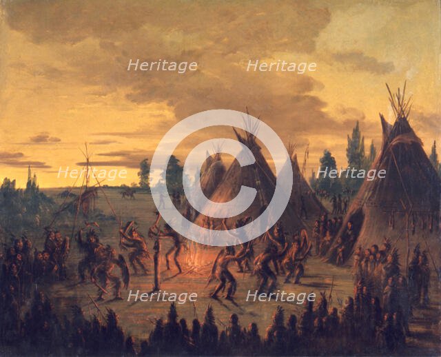 War Dance, Sioux, 1845-1848. Creator: George Catlin.