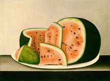 Watermelon on a Plate, mid 19th century. Creator: Unknown.