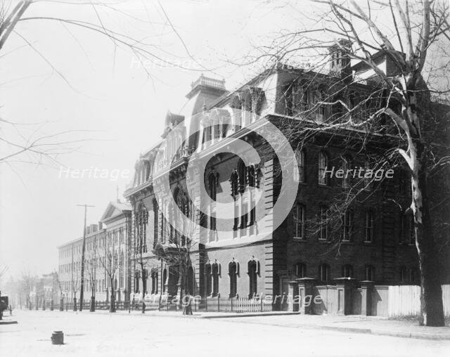 Exterior view of Georgetown Visitation Preparatory School, Washington, DC, between 1890 and 1910(?). Creator: Frances Benjamin Johnston.