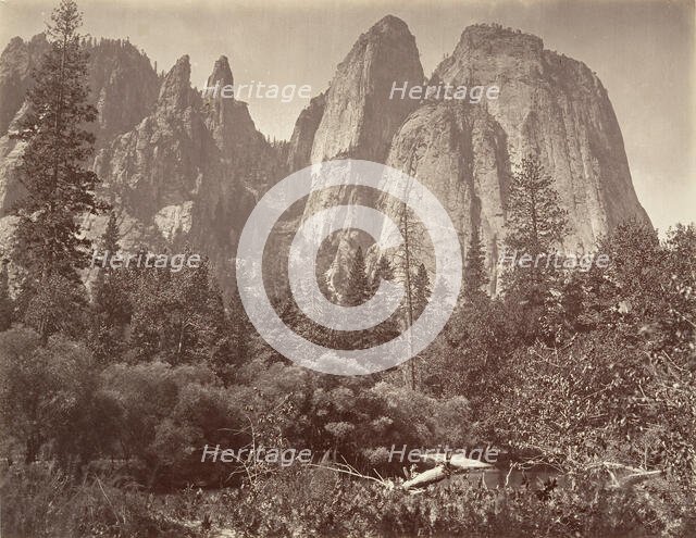 Cathedral Rocks and Spires, ca. 1872, printed ca. 1876. Creator: Attributed to Carleton E. Watkins.