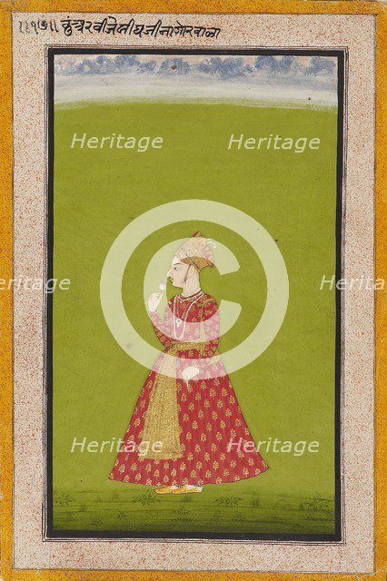 Prince Vijai Singh of Nagaur, son of Bakhat Singh, 1745. Artist: Unknown.