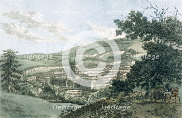 Bath, from the private road leading to Prior Park, pub. 1793. Creator: J. Hassell (1767-1825) and J.C. Ibbetson (1759-1817).