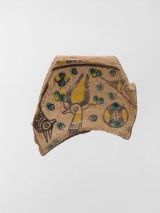 Buff Ware Fragment with Horned Animals, Iran, 9th-10th century. Creator: Unknown.