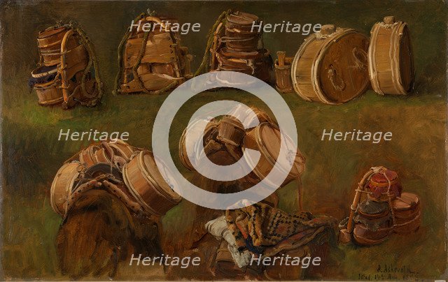 Study of Pack Saddles and other Objects. Artist: Askevold, Anders (1834-1900)