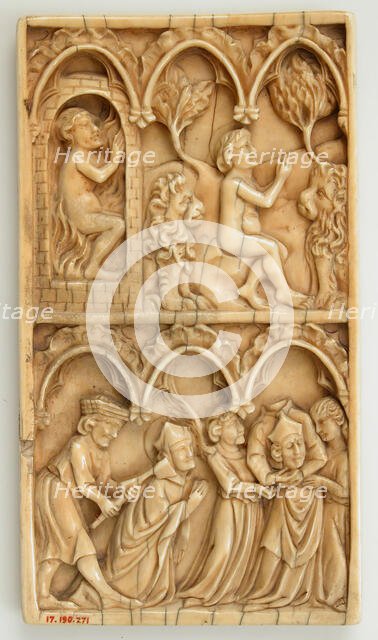 Leaf from a Diptych with two scenes from the Life of a Saint, British, 14th century style - modern c Creator: Unknown.