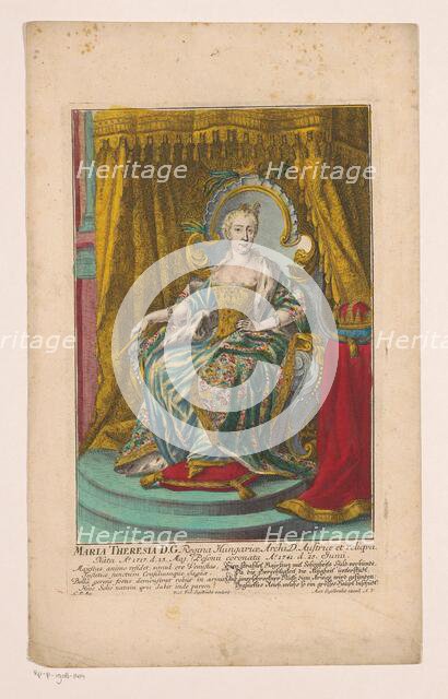 Portrait of Maria Theresia, 1741-1757. Creator: Paul Friedrich Engelbrecht.