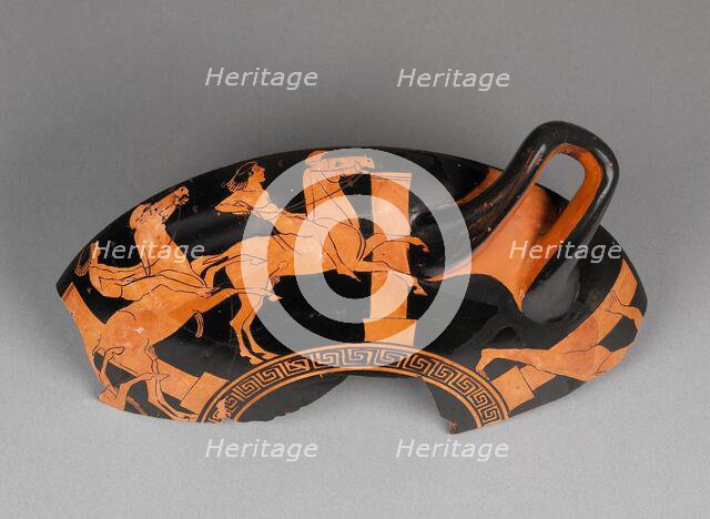 Attic Red-Figure Cup Type B Fragment, 515-500 BC. Creator: Proto-Panaitian Group.