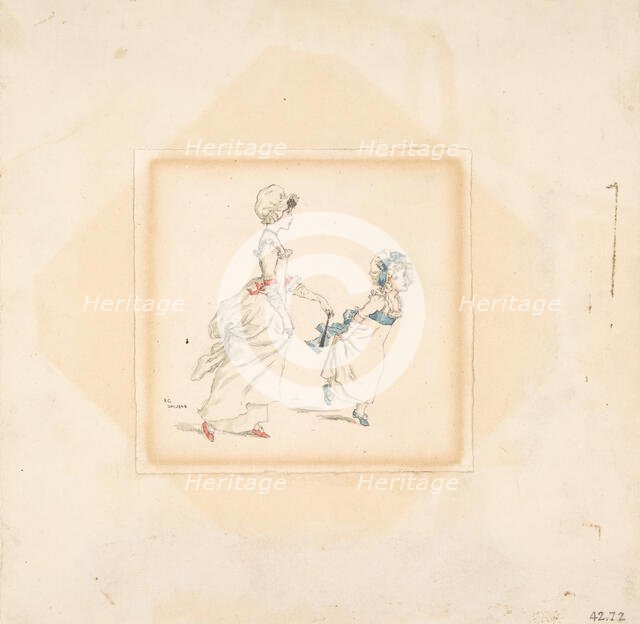 Woman and Child, 1883. Creator: Catherine Greenaway.