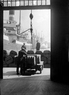Bales being prepared for loading in London docks, c1945-c1965. Artist: SW Rawlings