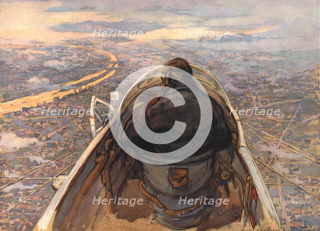 'En surveillance sur la Banlieue-Nord de Paris; vue prise de la place de..., 1916. Creator: Henry Cheffer.