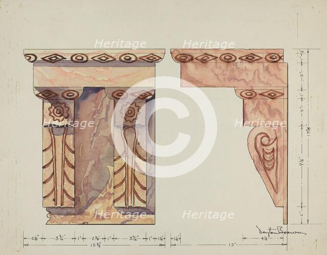 Wall Bracket (Ecclesiastical), c. 1940. Creator: Dayton Brown.