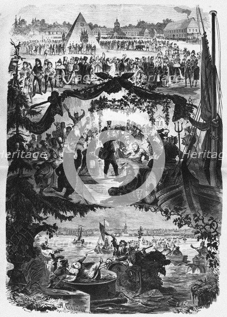 Wedding of Prince-Pope to celebrate the Peace Treaty of Nystad on 20 August 1721, 1872. Artist: Seryakov, Lavrenty Avksentyevich (1824-1881)