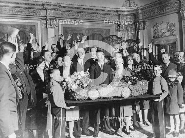 Presentation to Sir Henry Segrave after successful Land Speed Record attempt, 1929. Artist: Unknown