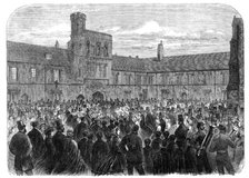 The singing of "Dulce Domum" at Winchester College, 1865.  Creator: Unknown.