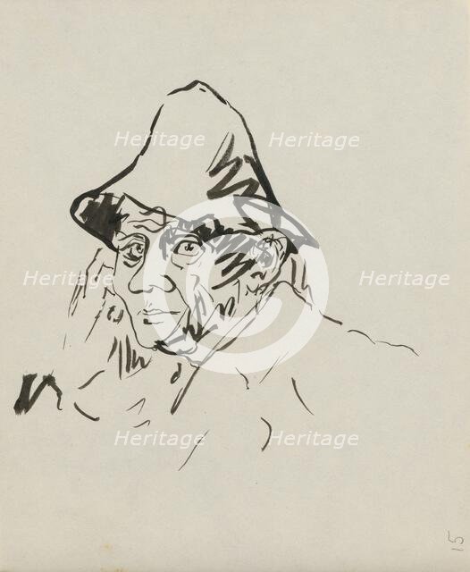 Sketchbook 4 Man in a hat, 1st half 20th century. Creator: Arnold Peter Weisz-Kubincan.