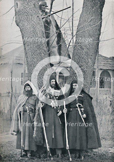 Caucasian soldiers, 1912. Artist: Unknown.