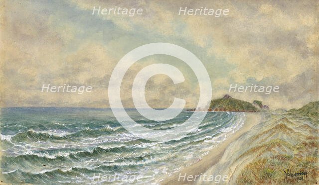 Nine mile beach looking North from Totara, 1928. Creator: William Francis Herring.