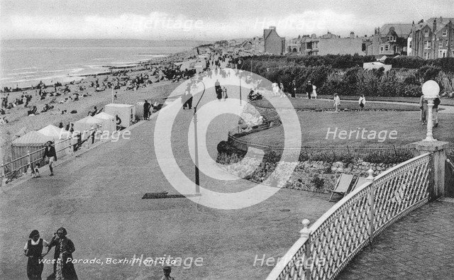 Holidaymakers on West Parade, Bexhill-on-Sea, East Sussex, c1900s-c1920s. Artist: Unknown