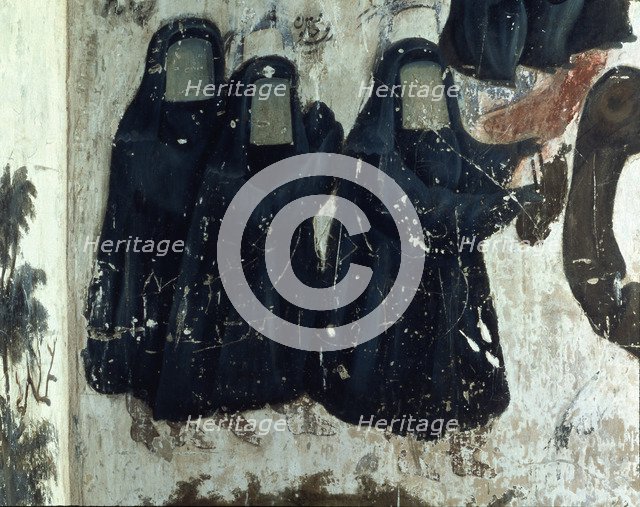 Women with veil, a custom that was used in the Shiite population of Persia in the Safavid age, 17…