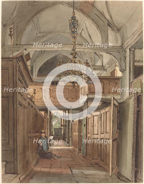 Interior of Bushey Church, 1815/1820. Creator: William Henry Hunt.