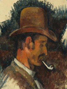 Man with Pipe, 1892/1896. Creator: Paul Cezanne.