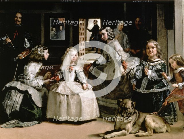 Las Meninas', family of Philip IV, detail of the painting, by Diego de Velazquez.