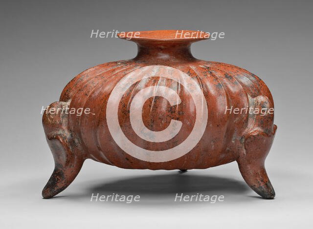 Vessel in the Form of a Squash with Parrot Supports, A.D. 1/200. Creator: Unknown.