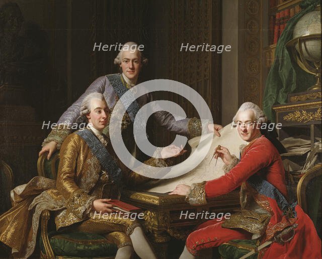 Gustav III and his brothers, 1771. Creator: Alexander Roslin.
