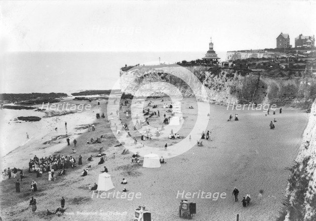 Holidaymakers on the beach at Broadstairs, Kent, 1890-1910. Artist: Unknown