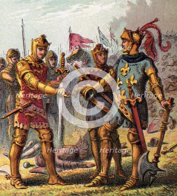 'Battle At Poitiers, 1356', (c1850). Artist: Unknown