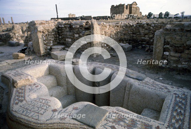 Early Christian Baptismal Bath at Roman forum of Sufetula, Sbeitla, Tunisia, c20th century. Artist: Unknown.